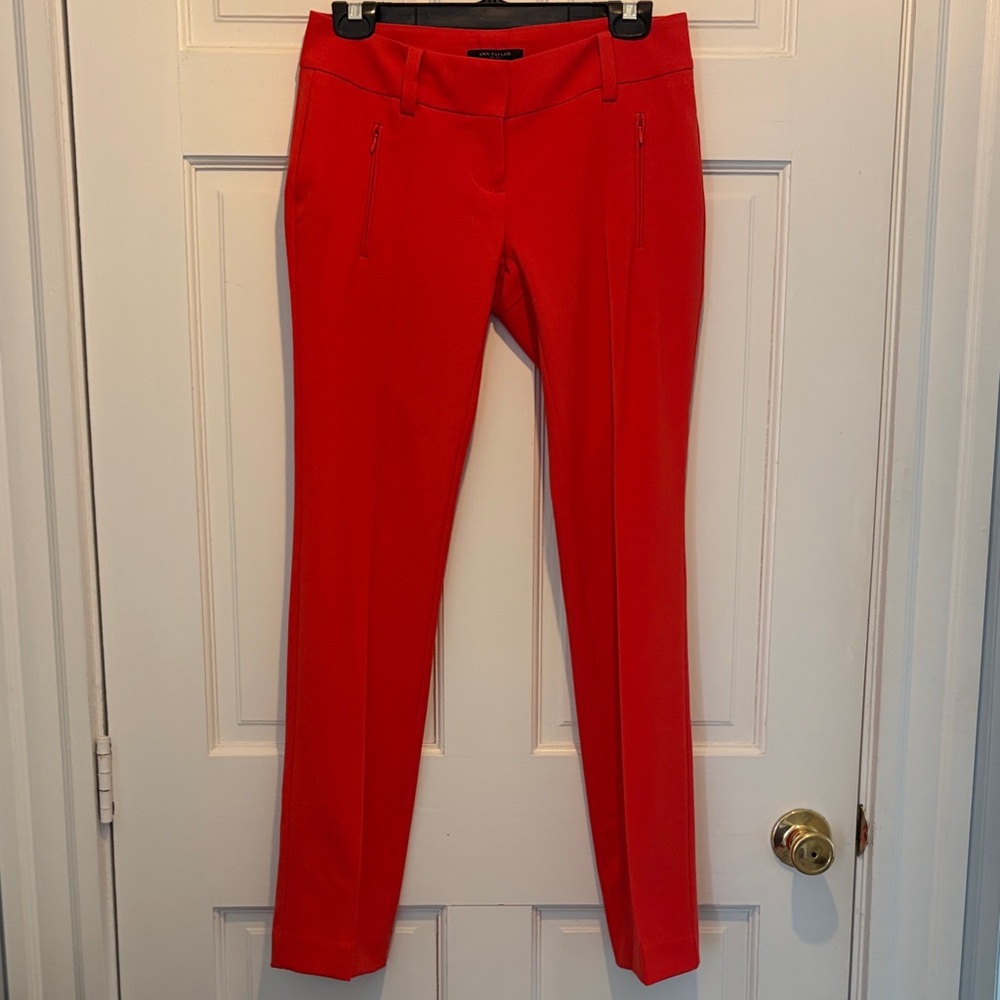 Ann Taylor Vibrant Red Ankle Pants